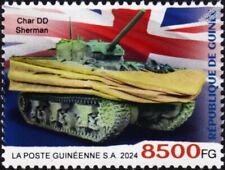 WWII 1944 D-DAY SHERMAN DD Duplex-Drive Amphibious Tank Stamp (2024 Guinea)