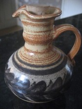 Studio Art Pottery Handmade Greek Style Small Olive Oil Jug -Glazed Rustic Brown