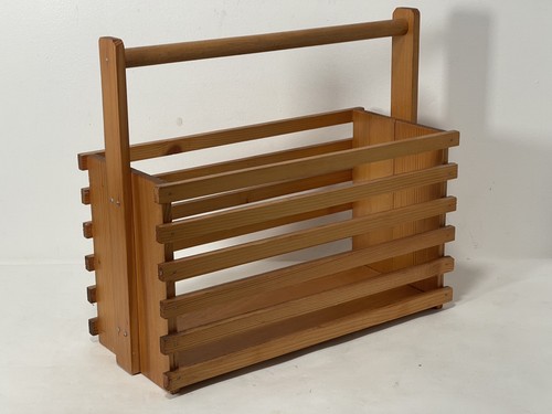 Vtg wooden mcm magazine rack - vtg,