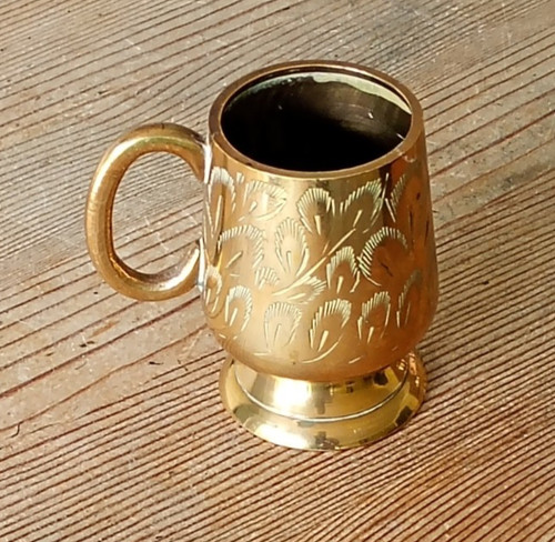 Small etched brass - , mug