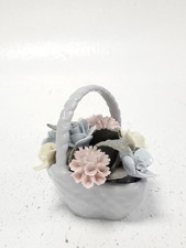 Royal Adderley Bone China Flower Basket Ornament Made in England