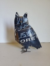 Tin/Metal Rustic Navy Blue Owl