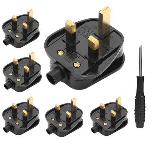 Plugs with amp fused 3 - uk,