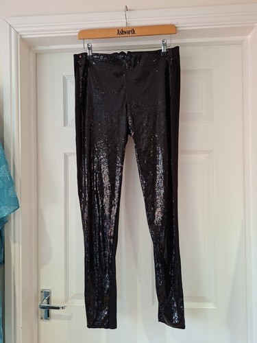 Black sequin leggings - black,