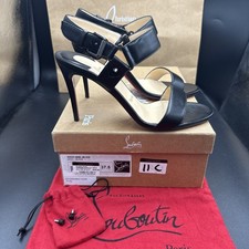 Christian Louboutin Sova Black Leather Strappy Sandals Heels Size Uk 4.5 Eu 37.5