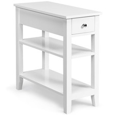 Wooden Narrow End Table 3-Tier