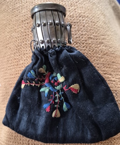 Antique embroidered purse with - antique,