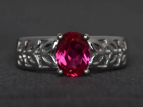 925 sterling silver pink ruby - silver,