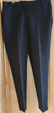 New Laura Ashley navy trousers size 10 side  lined pockets narrow leg with slit