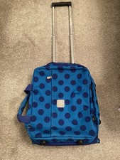 Tripp Carry On Wheeled Suitcase.Turquoise With Navy Dots.Excellent Condition