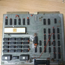 Vintage CPU circuit board with white ceramic gold TMS 9900JL cpu 