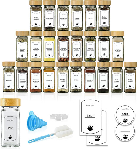 Pcs glass spice - 24, jars