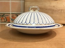 Copeland Muffin Dish - Early Backstamp - Blue/White/Gilt