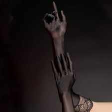 Long Sheer Gloves Women Glossy