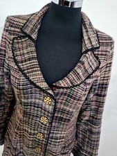 Nomads woven coat size 12 flecked pure cotton lined button up multicoloured 