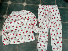 Ladies women’s Christmas Xmas Pyjamas uk 12 Robin design Tu fleece gorgeous