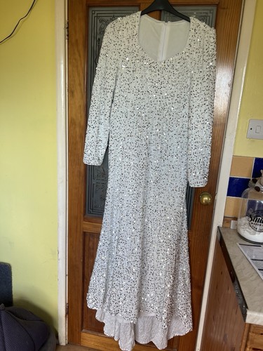 White and silver evening dress - and,