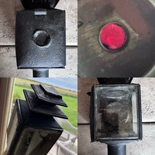 Victorian  Carriage Lamp, Bevelled Glass, Candle Powered pagoda style top, C1880