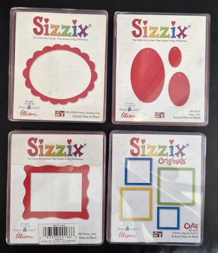 Four sizzix original red dies - four,