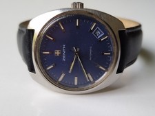 Vintage 1970's? Zenith Blue Dial Automatic Surf Stainless Steel Gents Wristwatch