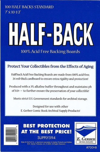 Half backs standard size pack - half,