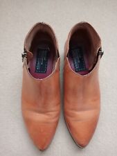 Bertie Proudlock Ladies Tan Metal Toecap Ankle Boots - Size 6 - Good Condition