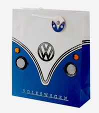 Volkswagen Christmas Gift bag & tag VW Camper Van 40 x 12 x 35cm  X Large Blue