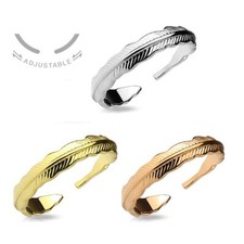 Adjustable Ring - Womens Ladies Girls, Resizable Open Band Diamante Toe Finger