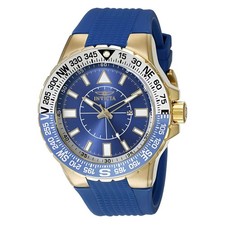 Invicta 19270 Gent's Blue Dial Blue Silicone Strap Compass Watch