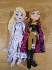 Disney Store FROZEN Elsa & Anna 19" Soft Toy Dolls