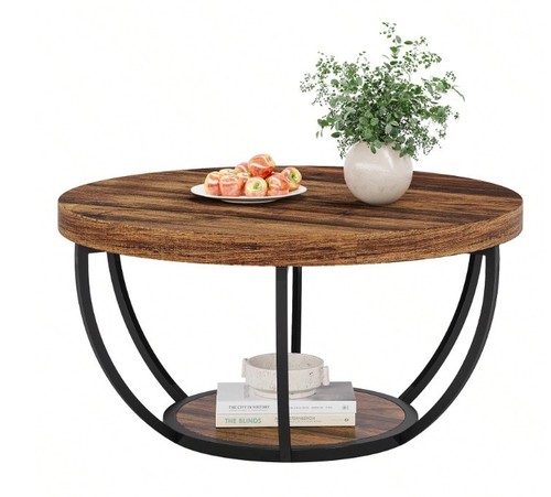Tier round coffee table - coffee,