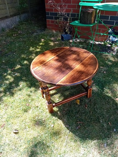 Small vintage solid oak drop - small,