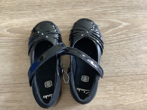 Clarks girls black patent - clarks,
