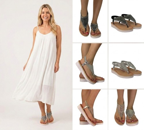 Ladies rhinestone toe post - ladies,