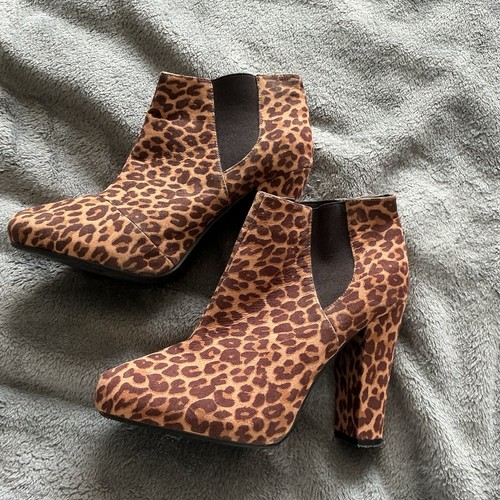 Leopard print block - block, heel