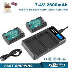 2Pack LP-E6N Battery &Dual