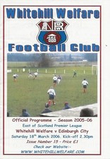 Whitehill Welfare v Edinburgh City East of Scotland Premier League 18th Mar 2006