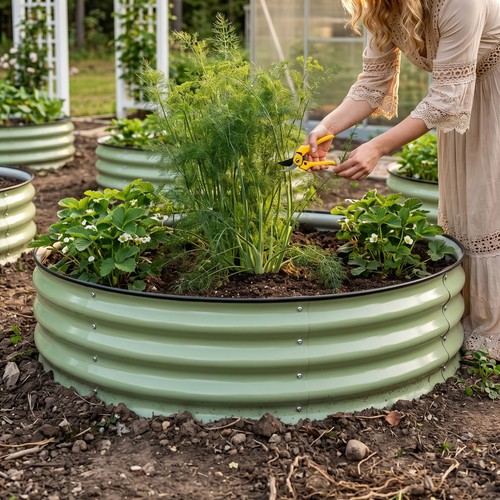 Metal raised garden bed - 1/2x,