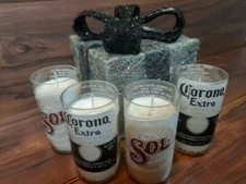 2 x Handmade Candles - CORONA / SOL / DESPERADO from Upcycled bottles 