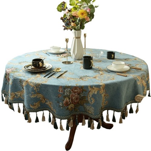 Floral chenille jacquard round - chenille,