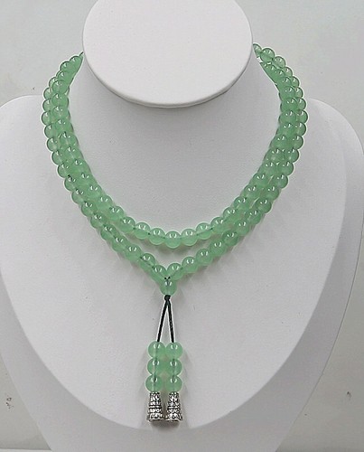 Green jade mala prayer - green,