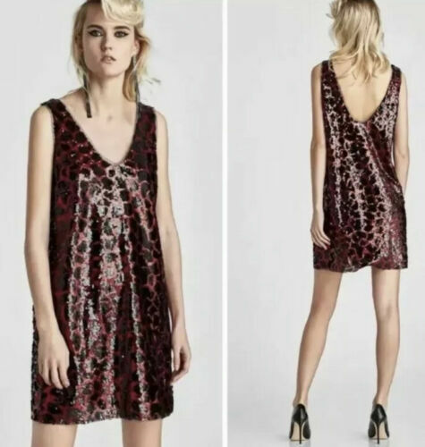 Zara red black sequin leopard - zara,