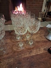 6 Crystal Wine Glasses