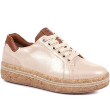 Pavers Leather Lace-Up Trainers
