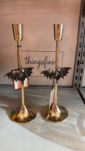 Set gold bat taper candle - of,