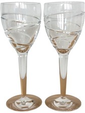 Jasper Conran Waterford Crystal Wine Glasses Aura Set of 2 XL 10" 25cm 2000s