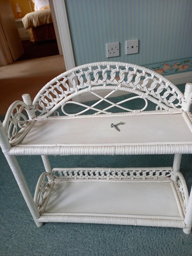 White painted bamboo shelving - painted,