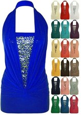Women Sequin Halter Neck