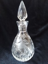 Royal Brierley(?) Crystal – ‘Fuchsia’ – Liqueur/Oil/Vinegar Decanter + Stopper