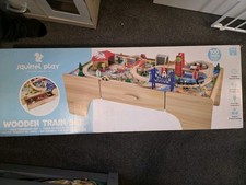 Wooden Train Set Table & Track